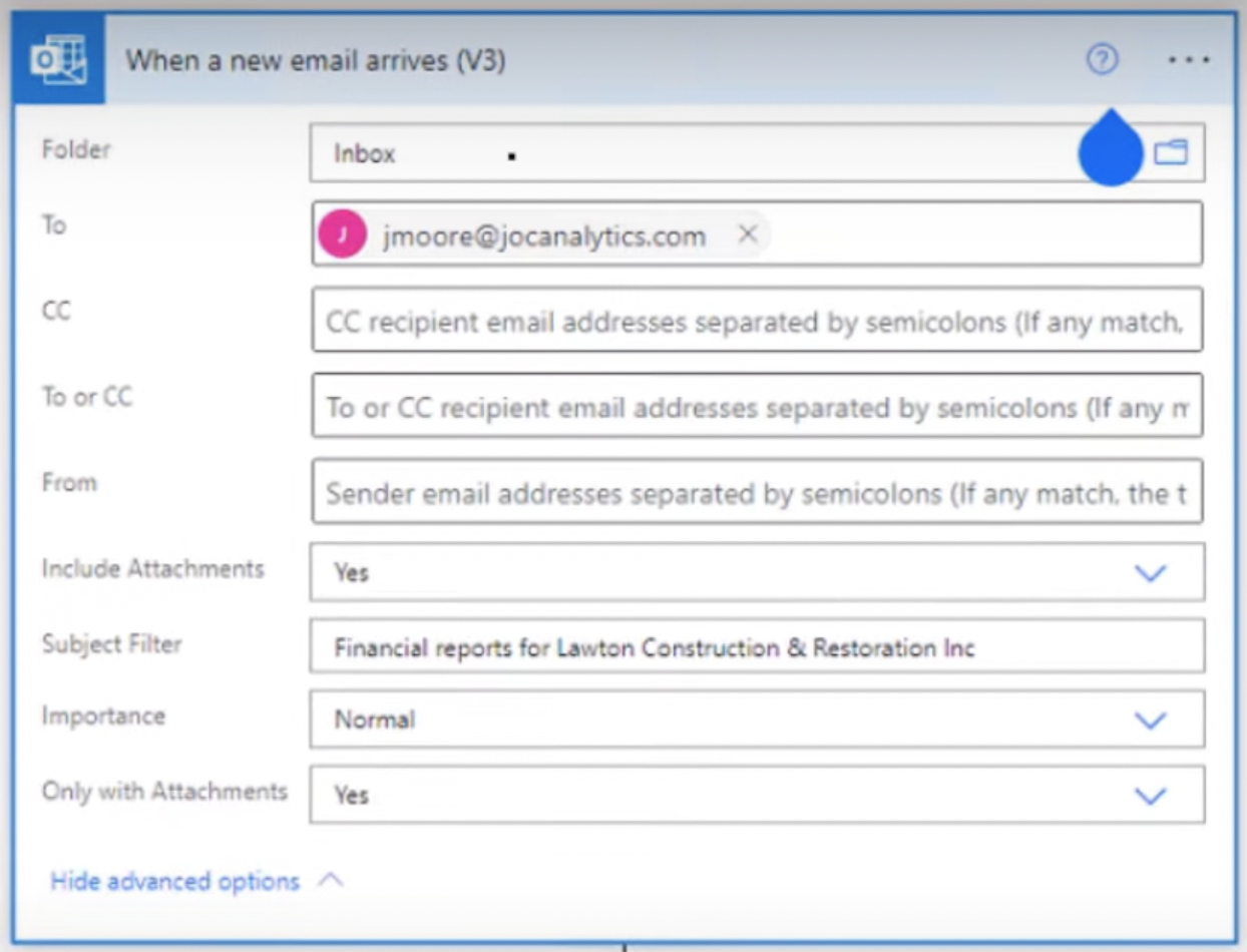 Gem e-mail-vedhæftet fil til SharePoint med Power Automate