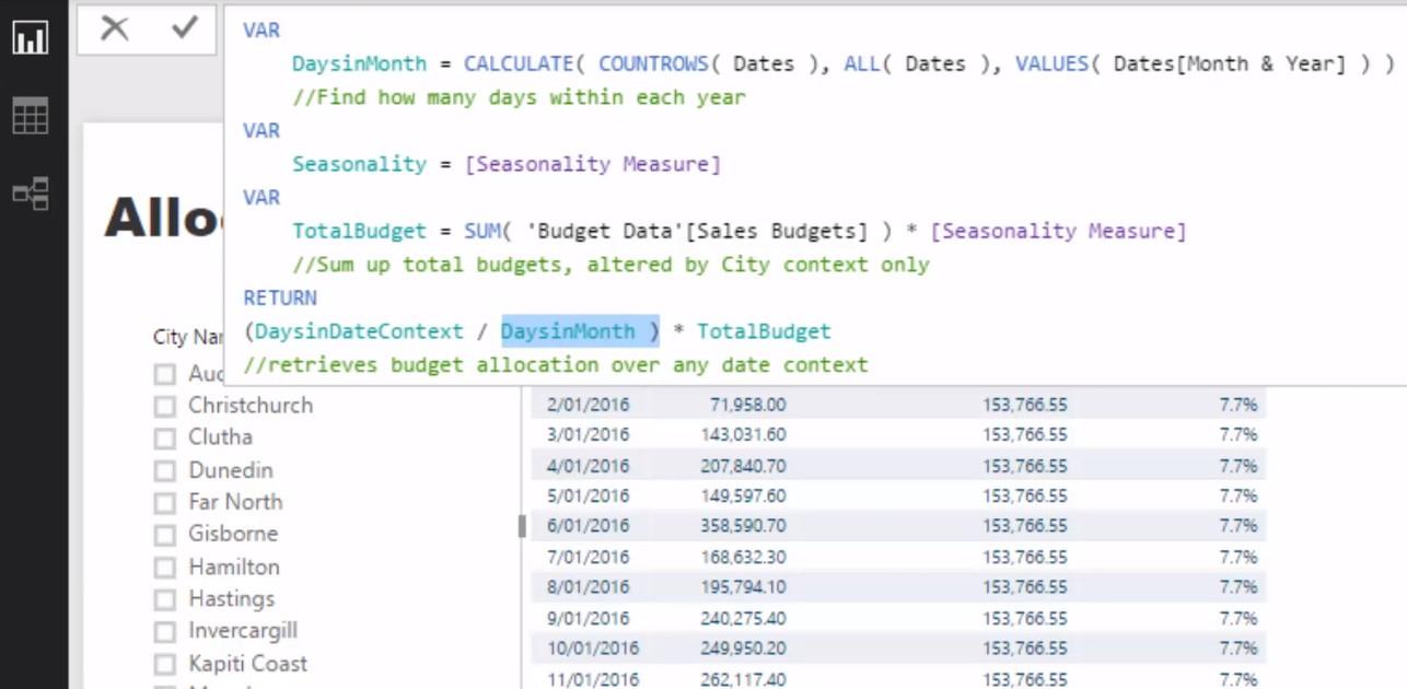 Hantera säsongsvariationer i din budgetanalys – avancerade LuckyTemplates