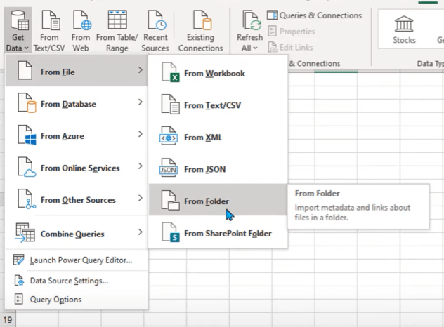 Power Query: Kombiner filer fra flere mapper