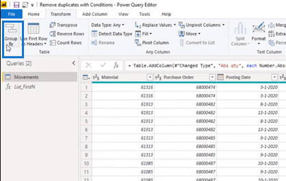 LuckyTemplates Power Query: päällekkäisten rivien poistaminen