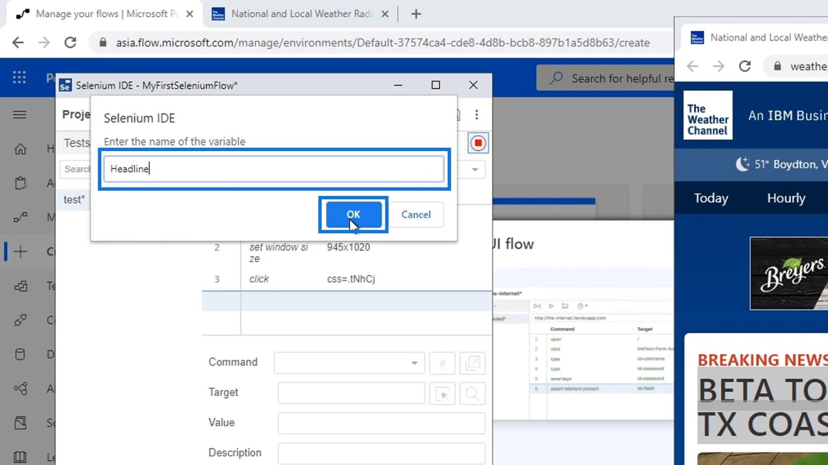 Selenium IDE a Power Automate UI Flowsban