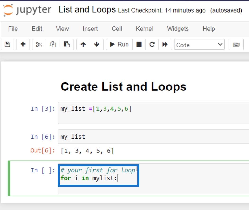 Python-liste og til sløjfe i LuckyTemplates