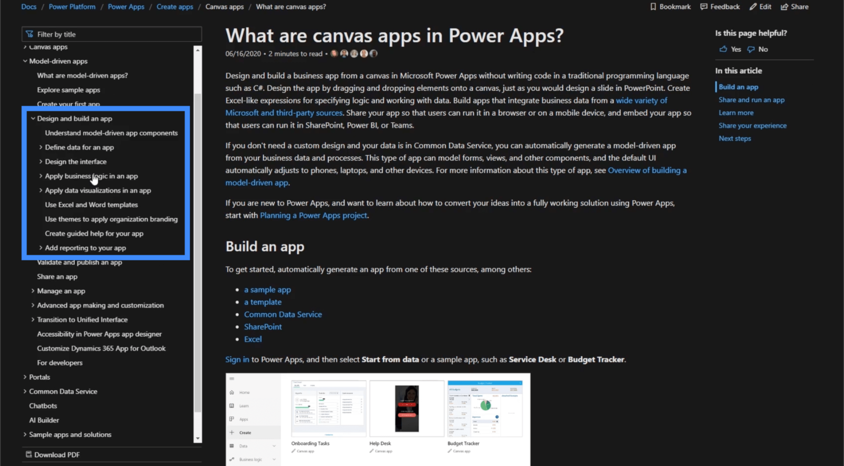 Power Apps üzleti folyamatok folyamata és dokumentációja