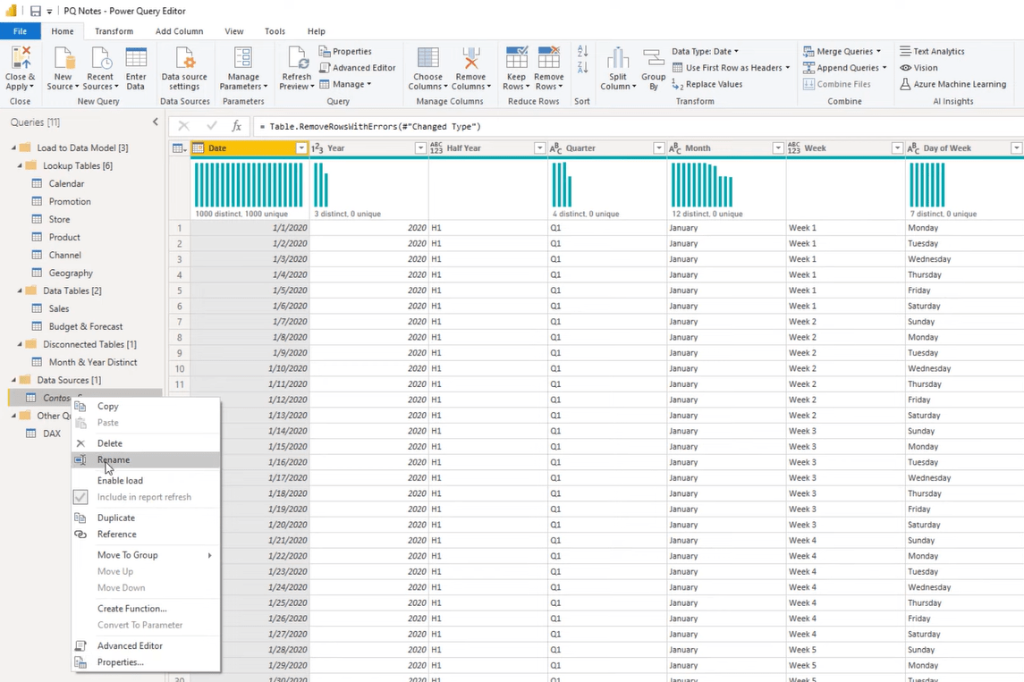 Power Query: Jegyzetek gyors hozzáadása