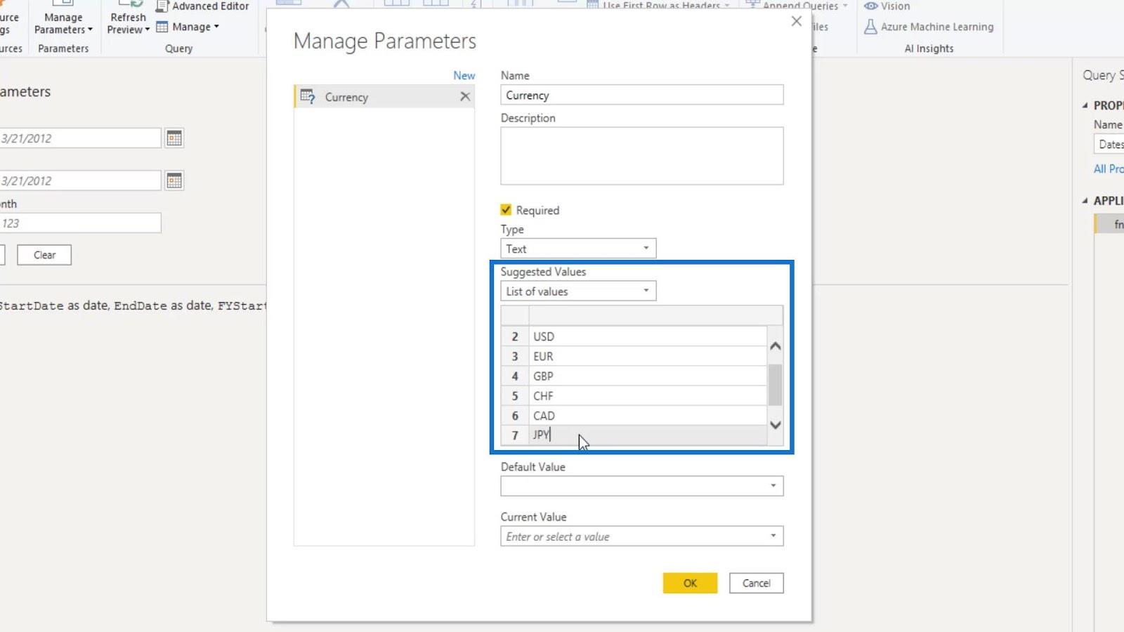 LuckyTemplates parametrar via frågeredigerare