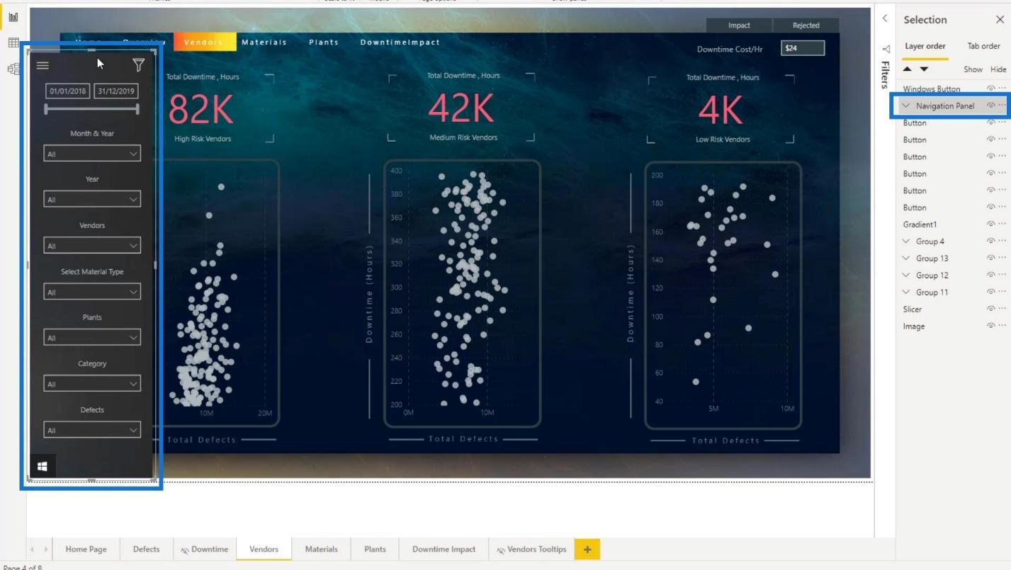 LuckyTemplates interaktive rapporter: Navigation og bogmærker