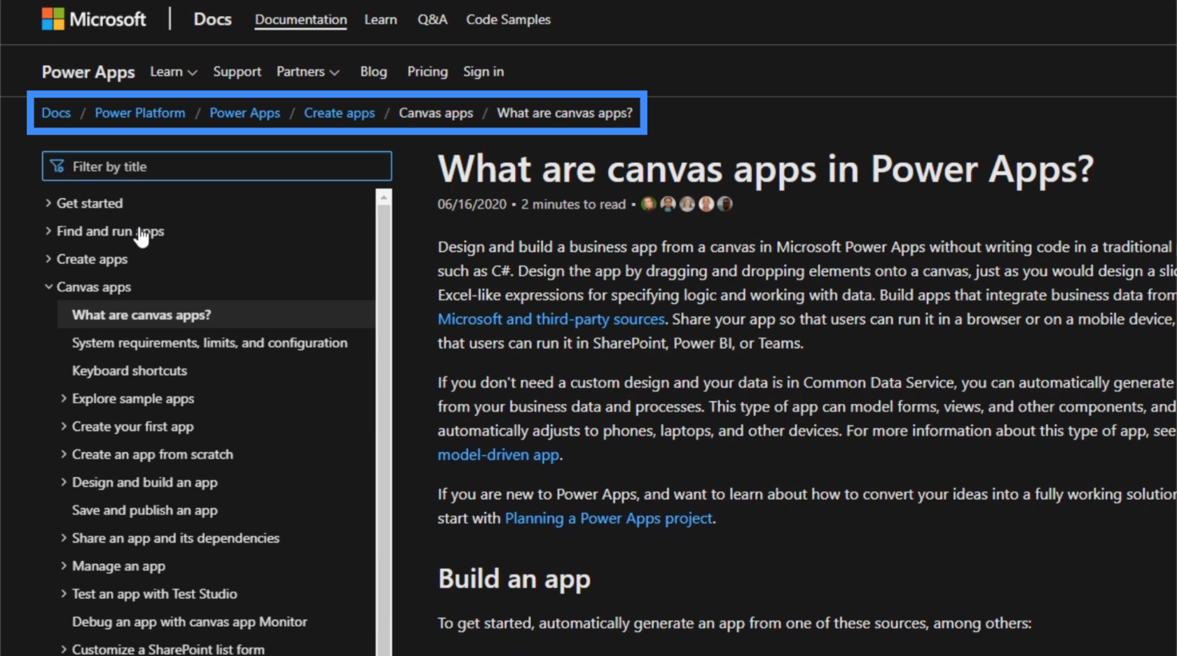 Документація PowerApps: використання MS Docs для експертних функцій