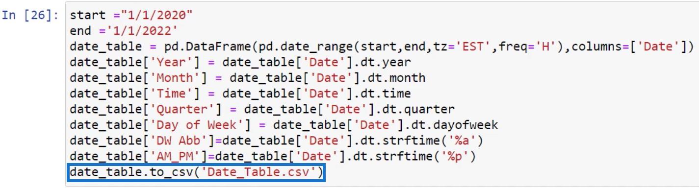 LuckyTemplates med Python-skript för att skapa datumtabeller