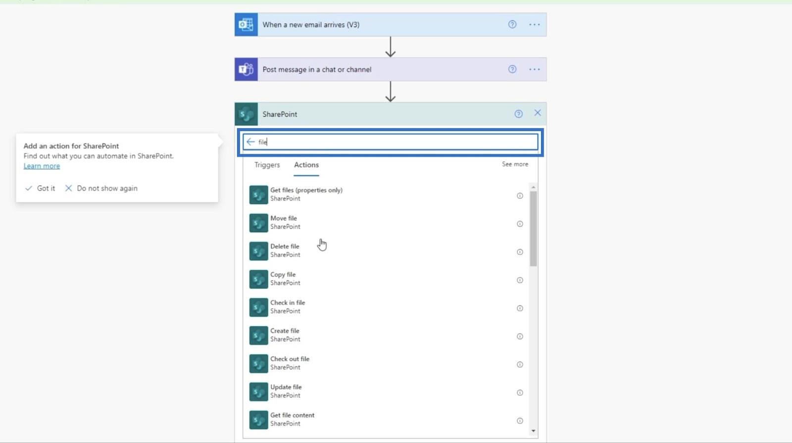 MS Flow: як завантажити в SharePoint електронною поштою