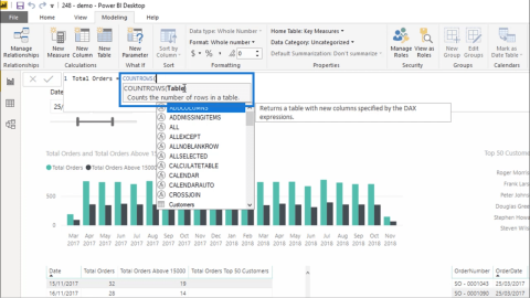 Як використовувати функцію COUNTROWS DAX у віртуальних таблицях