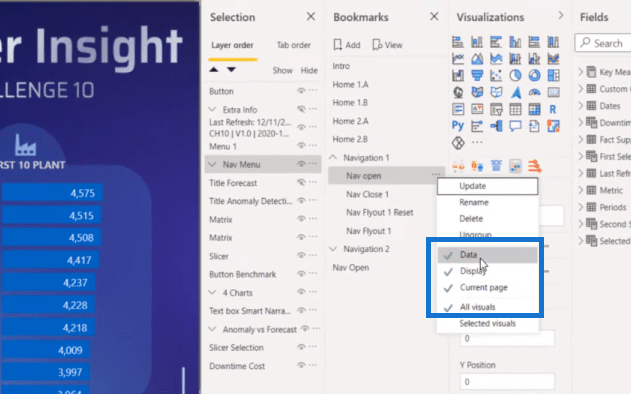 Dynamisk navigasjonsmeny ved hjelp av LuckyTemplates-filtre