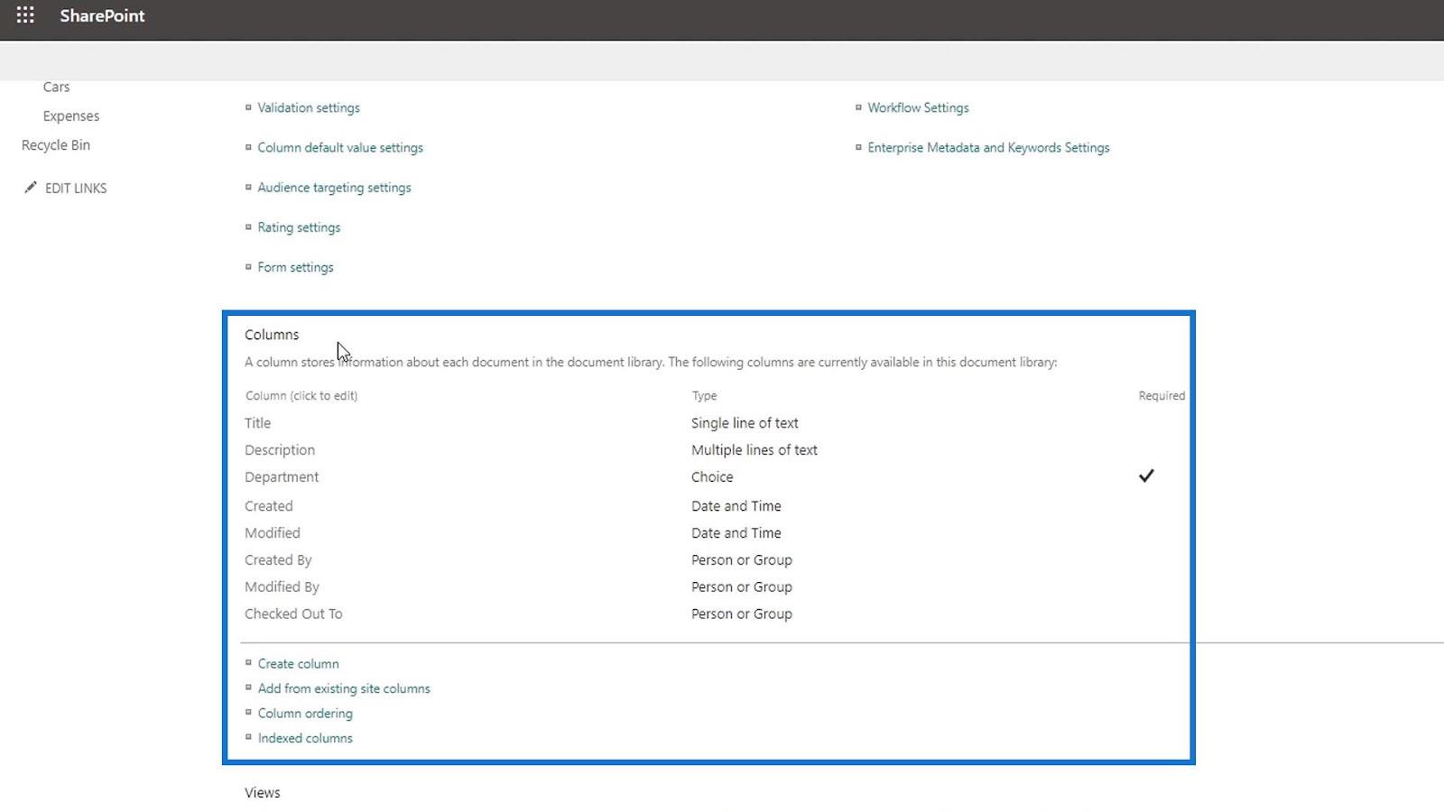 SharePoint-webbplatsbiblioteksinställningar |  En översikt