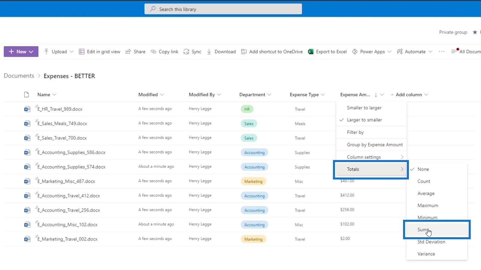 Legge til metadata i SharePoint ved hjelp av kolonner