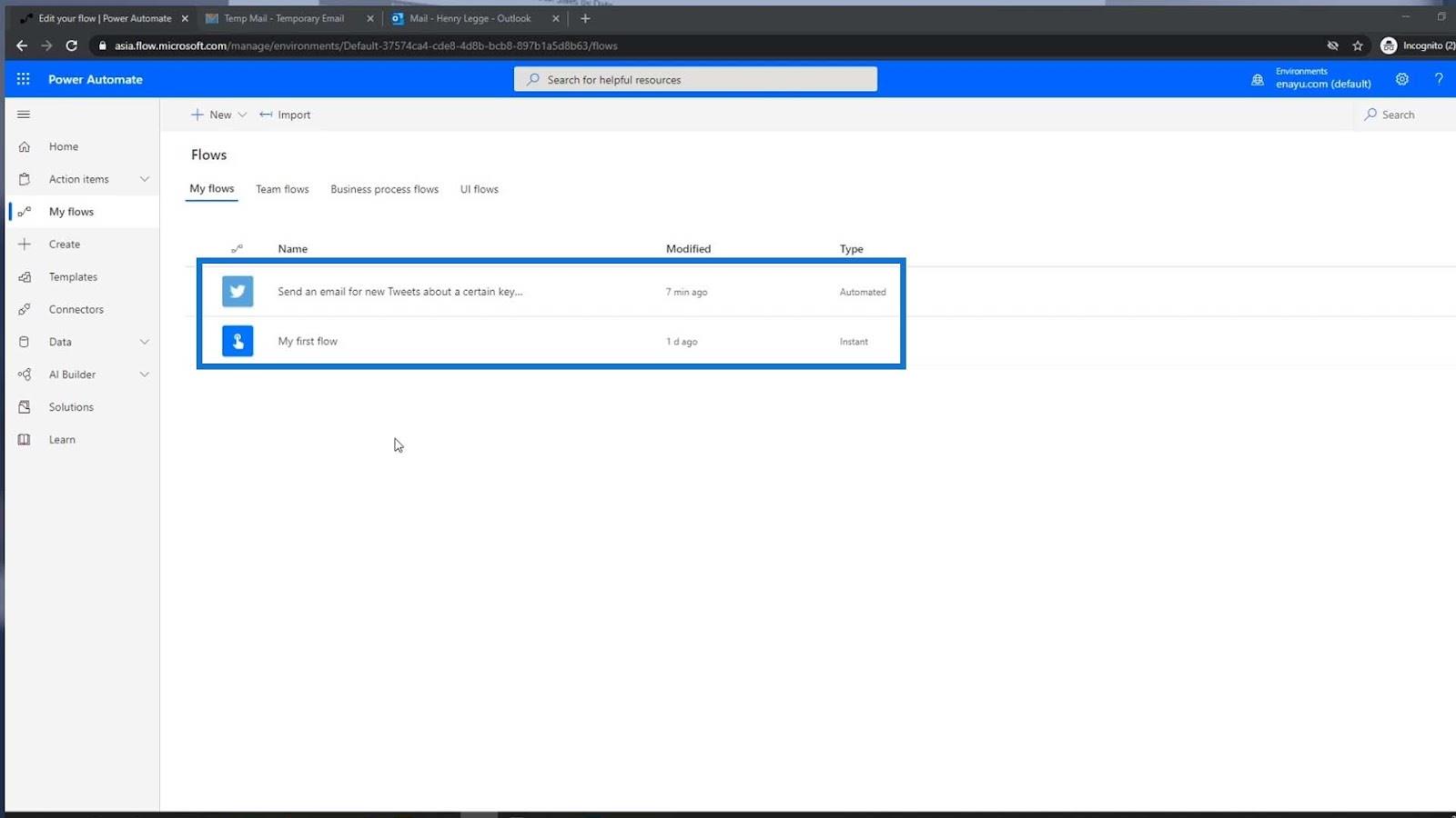 Handledning för Microsoft Flow – Instant vs.  Automatiserat flöde