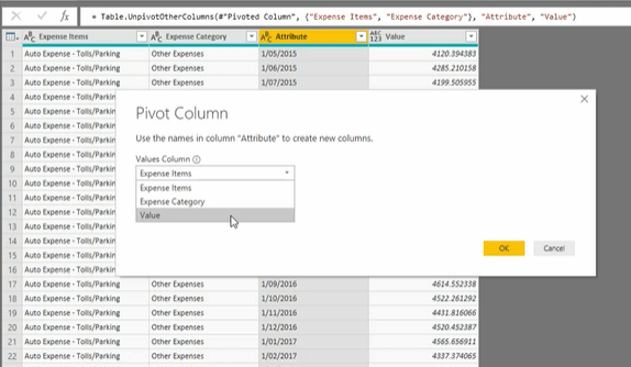 Unpivot and Pivot Basics in LuckyTemplates – Query Editor Review