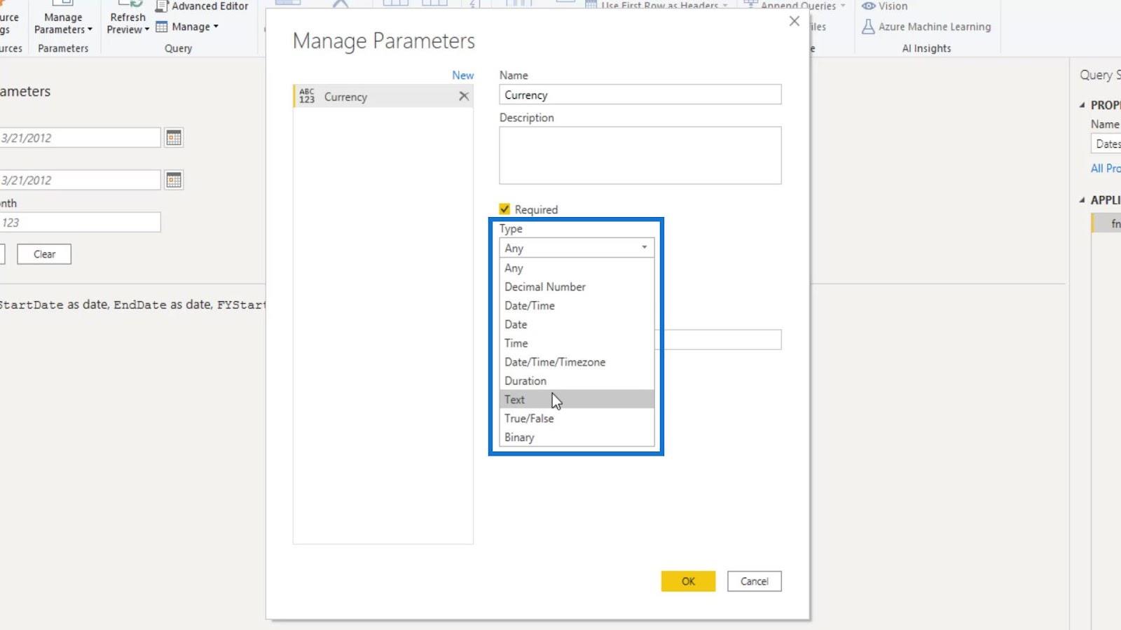 LuckyTemplates parametrar via frågeredigerare