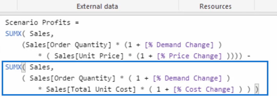 Bruke flerlags scenarieanalyse i LuckyTemplates