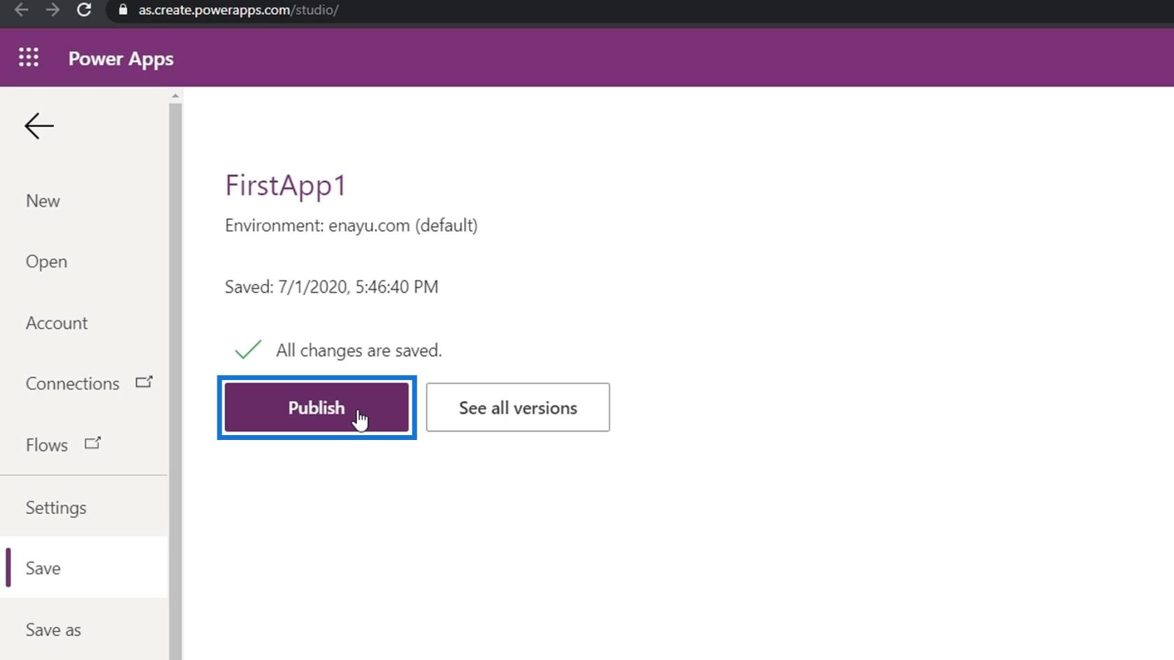 Microsoft Power Apps -opastus |  Virheen tarkistus