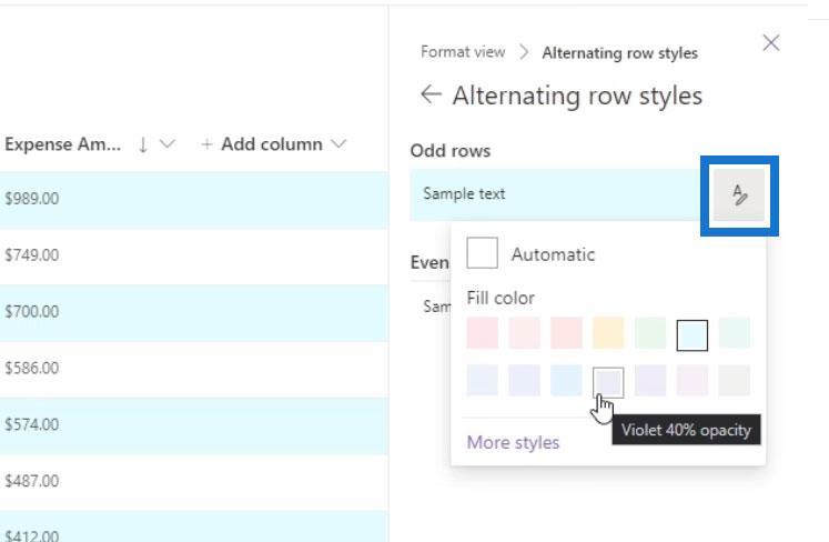 Visa formatering i SharePoint