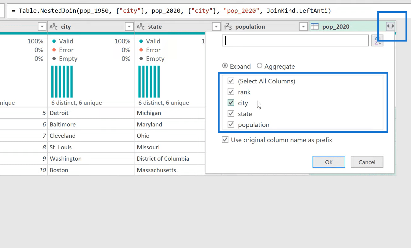 Slå sammen spørringer ved å bruke Anti Join In Excel med Power Query