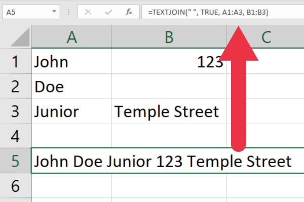 4 sätt hur man sammanfogar i Excel med utrymme, steg-för-steg