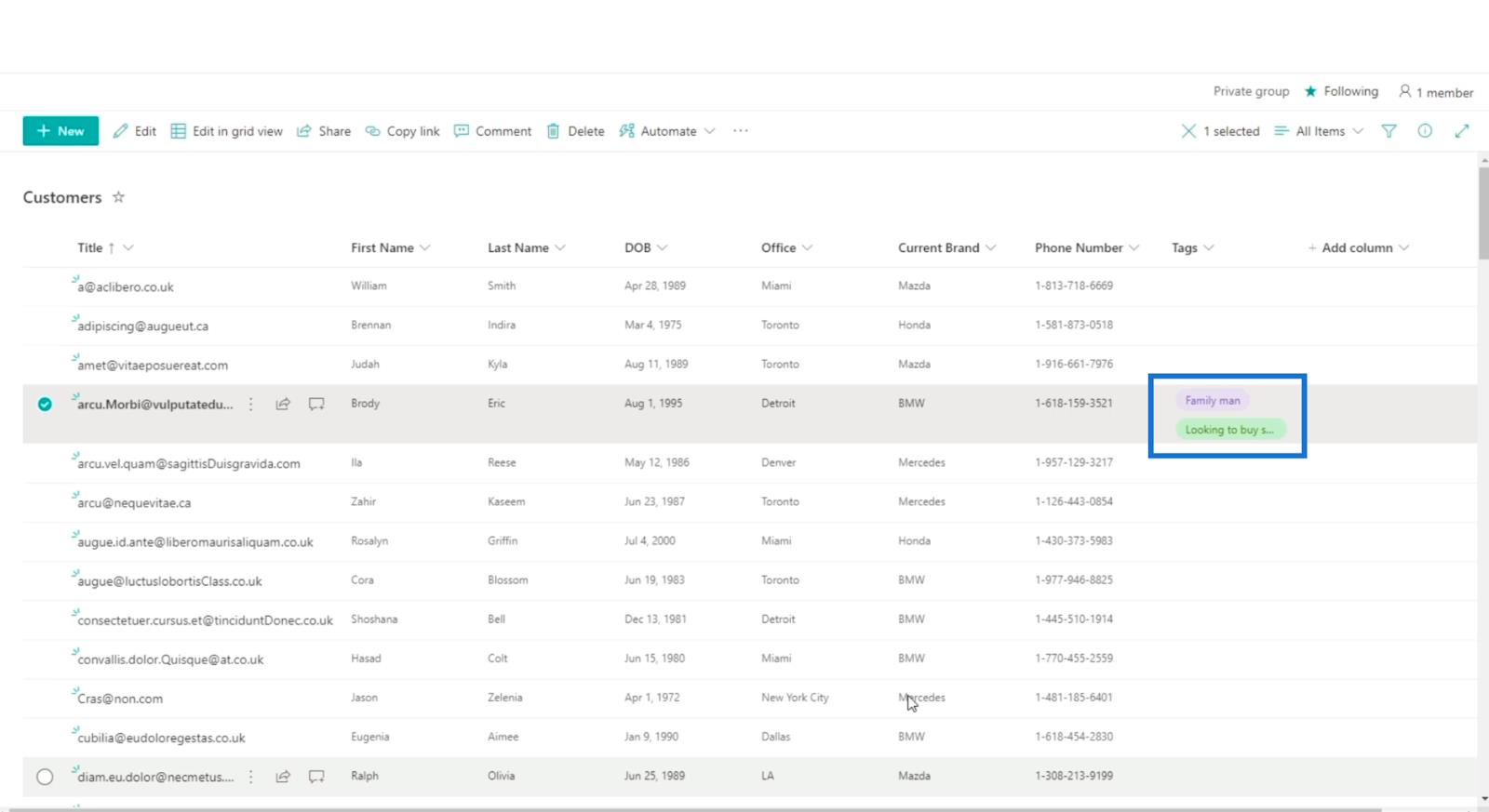 Přidání pole SharePoint Choice v seznamu