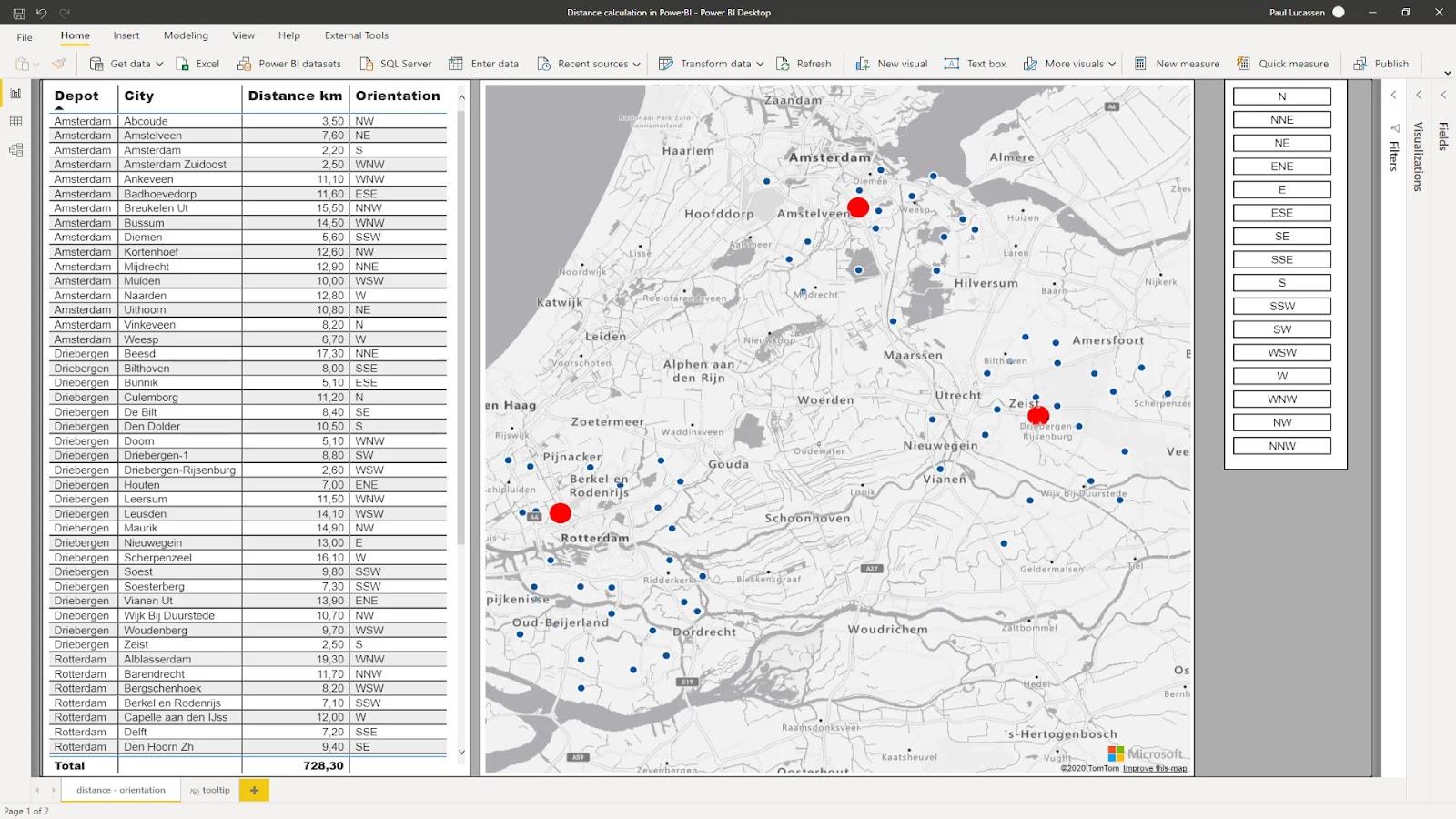 Afstand og lejeberegning: LuckyTemplates geospatial analyse