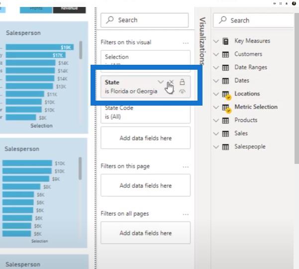 Bruk LuckyTemplates visuelle interaksjoner for overbevisende rapporter