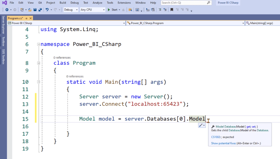 LuckyTemplates-portnummer: Koble LuckyTemplates til SSAS, Excel og C#