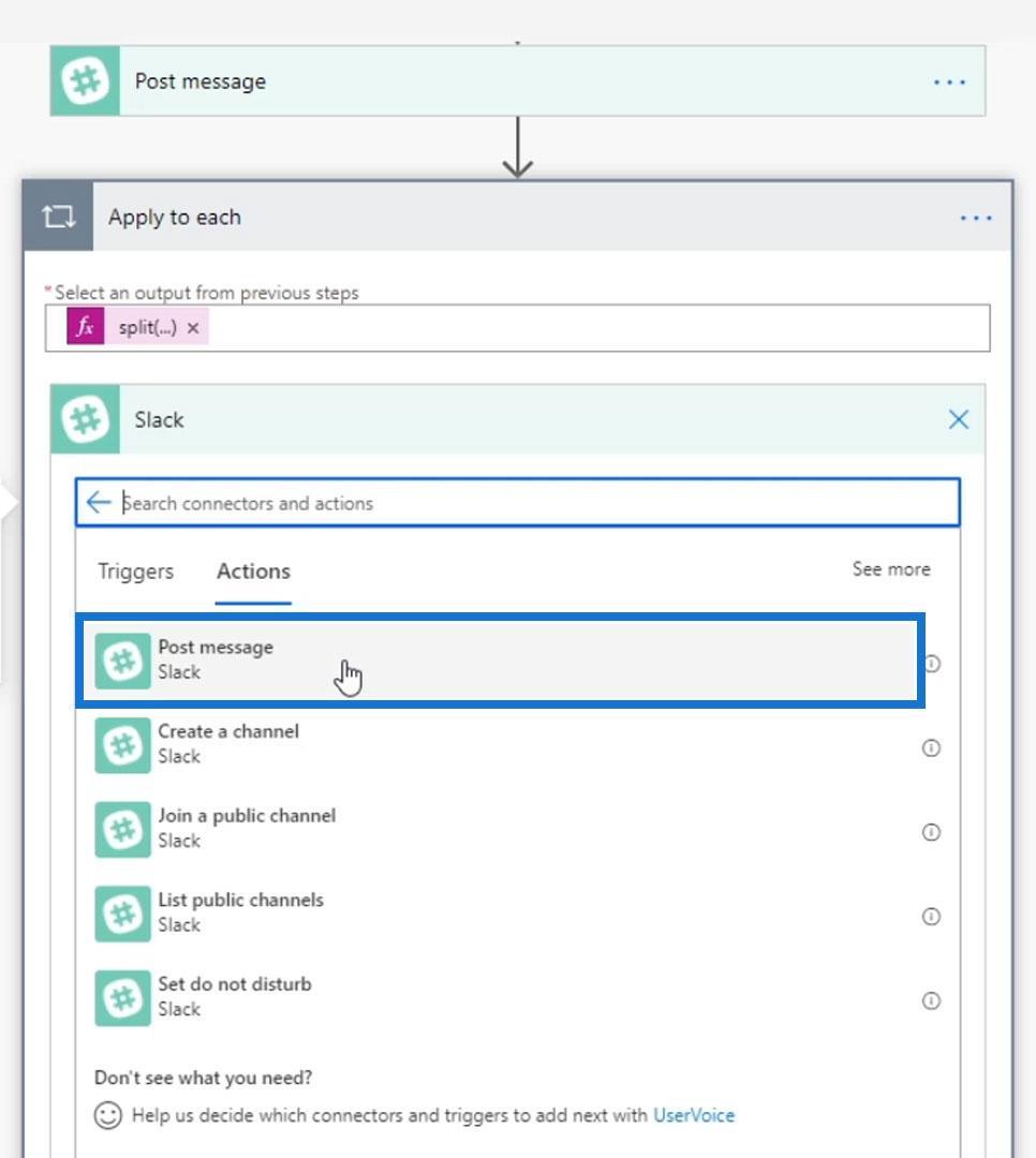 Power Automate Split-funktion och matriser