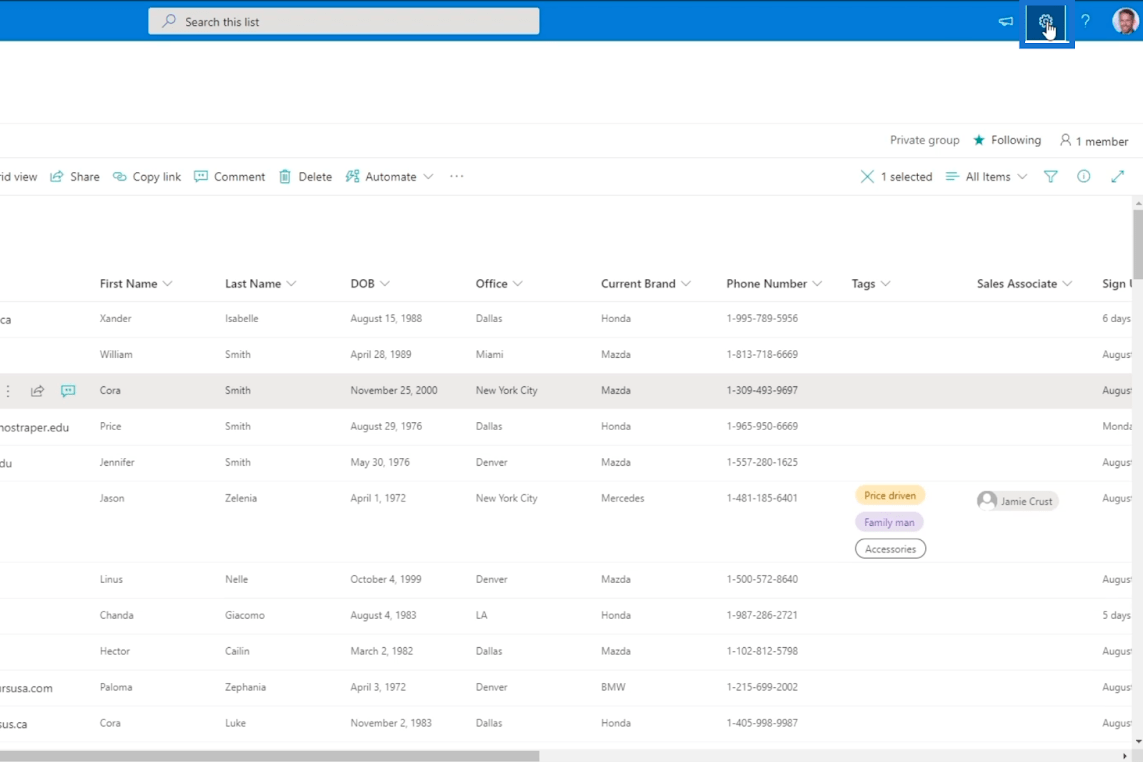 Versjonshistorikk i SharePoint-lister