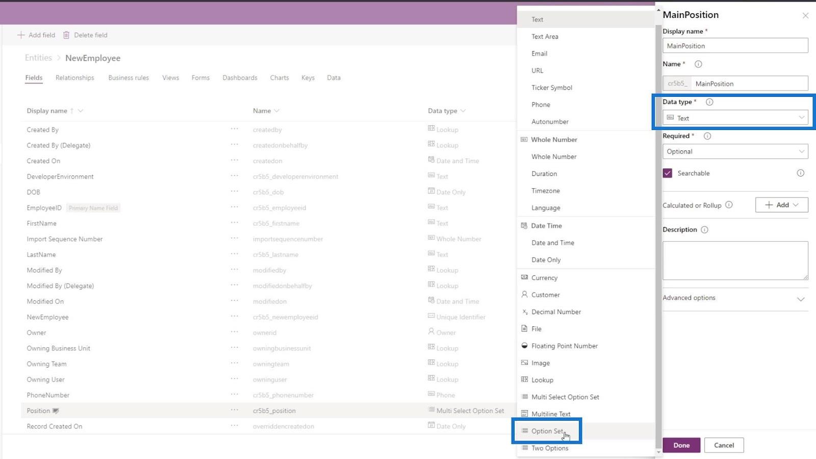 PowerApps űrlap: Mezők hozzáadása és módosítása