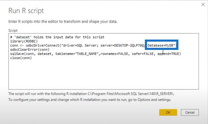 Skapa LuckyTemplates-rapport till SQL Server med R-skript