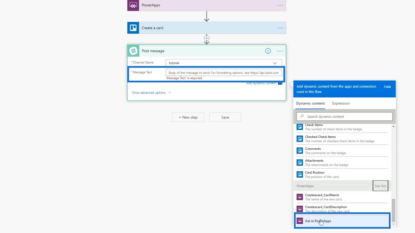 PowerApps-integration i Microsoft Power Automate