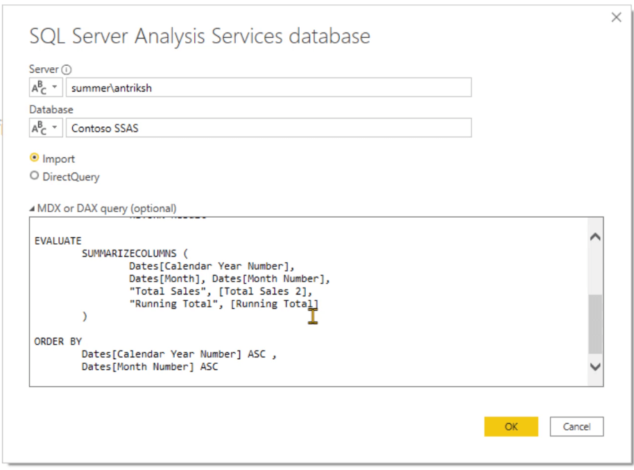 Bruke DAX for å laste inn data fra SSAS til LuckyTemplates