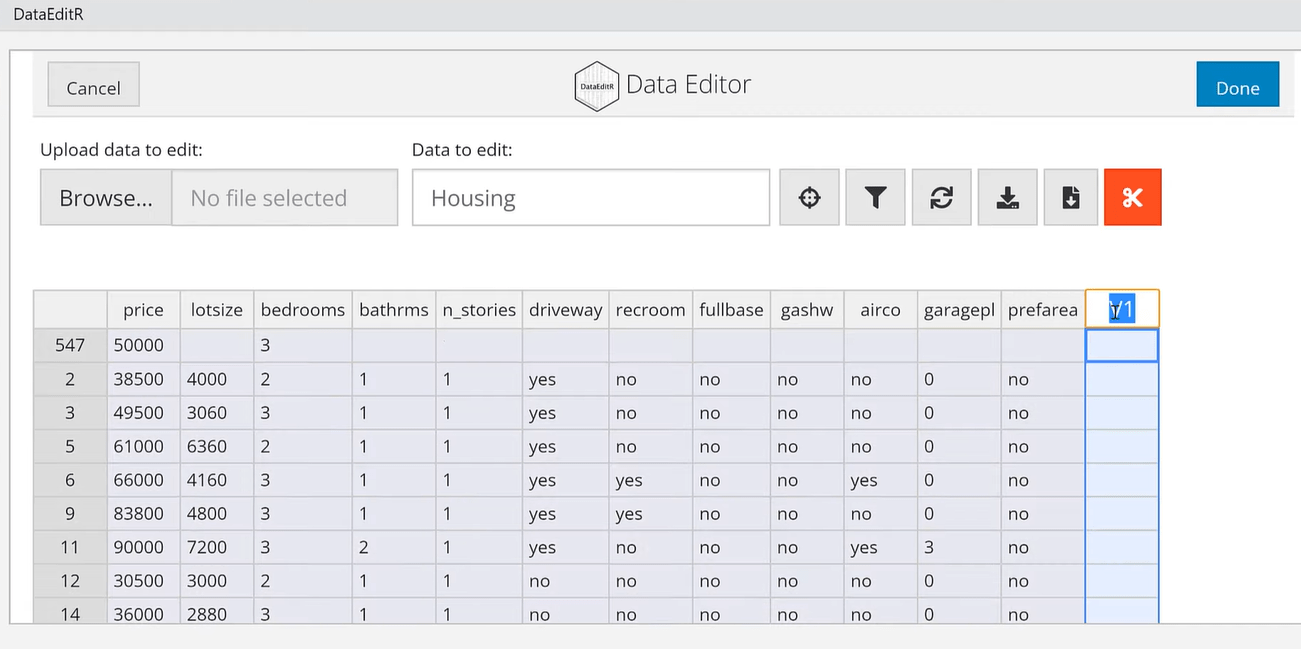 Szerkessze az adatokat az R-ben a DataEditR csomag használatával
