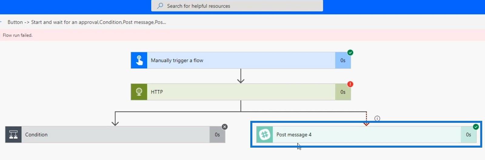 Hibakezelés a Power Automate-ban párhuzamos elágazáson keresztül