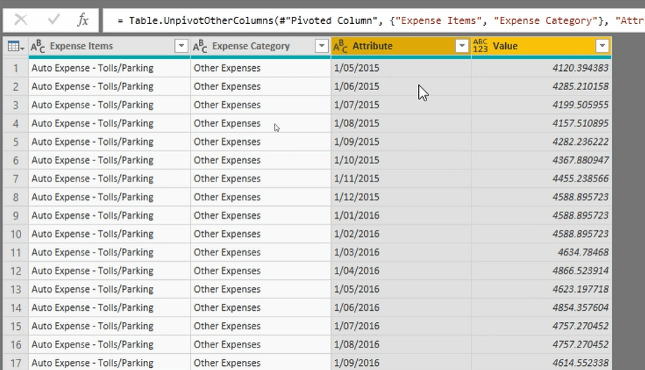 Unpivot and Pivot Basics in LuckyTemplates – Query Editor Review