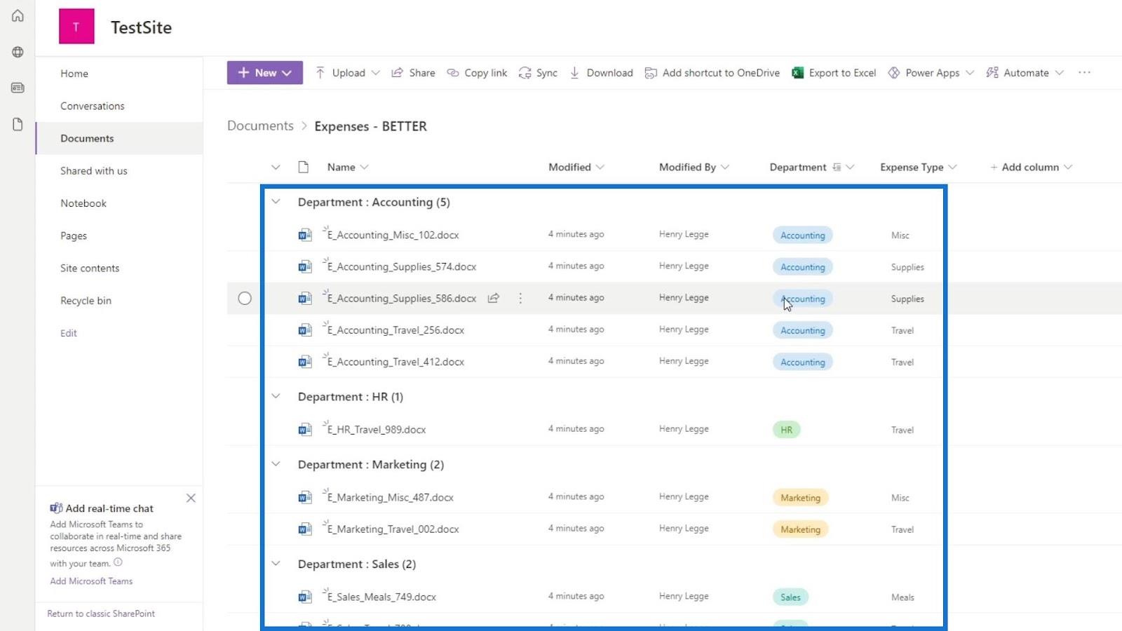 Metadatafiltrering i SharePoint-filer