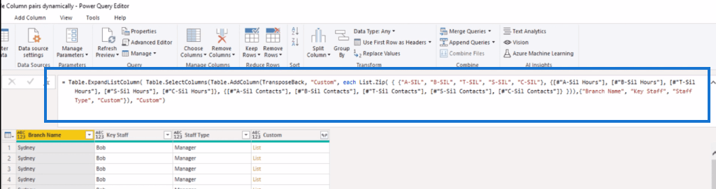 Avpivot flera kolumner dynamiskt i Lucky Templates