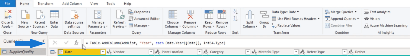 Oversikt over Query Editor-brukergrensesnittet i LuckyTemplates