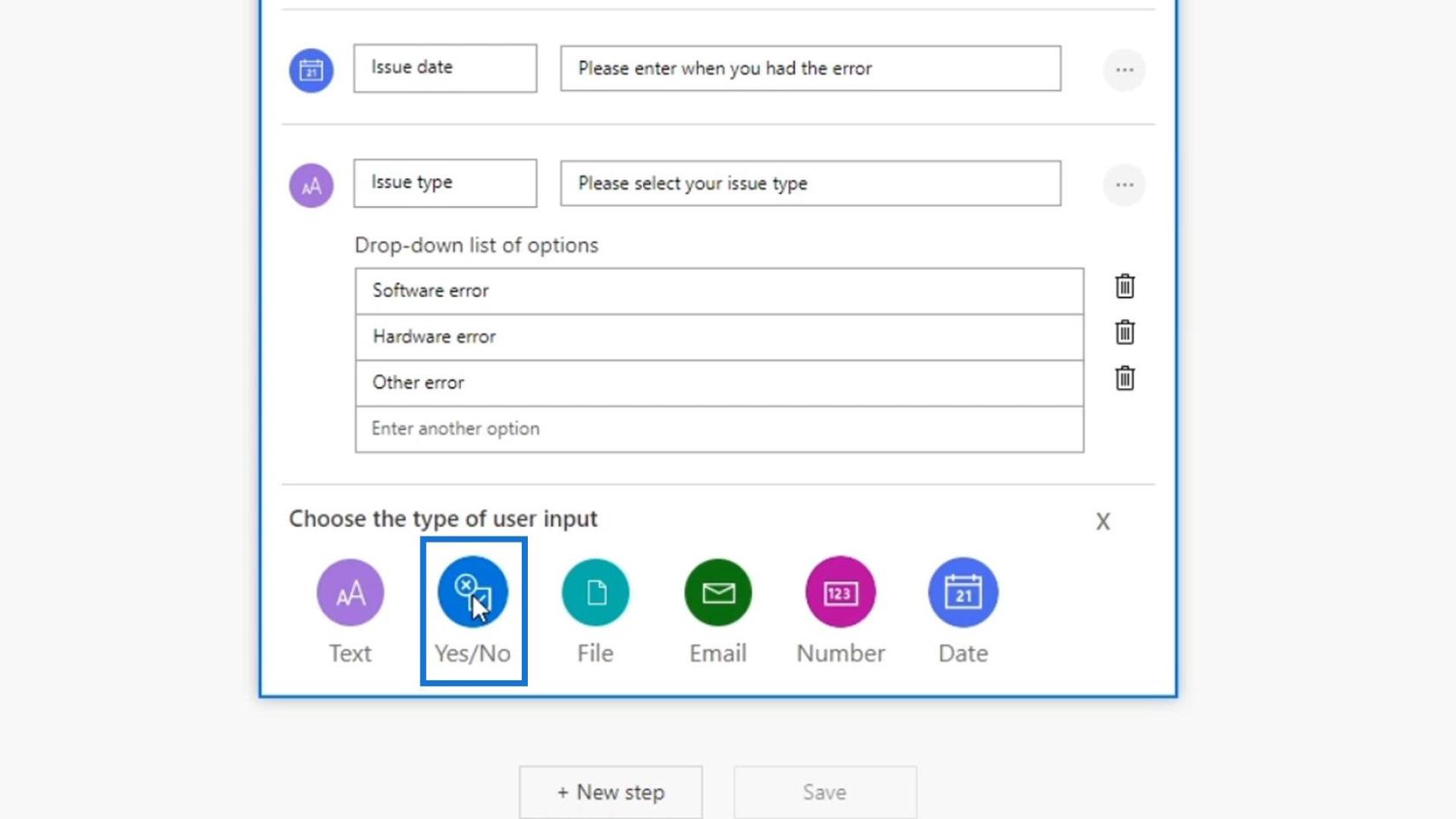 Workflow-input i Microsoft Power Automate