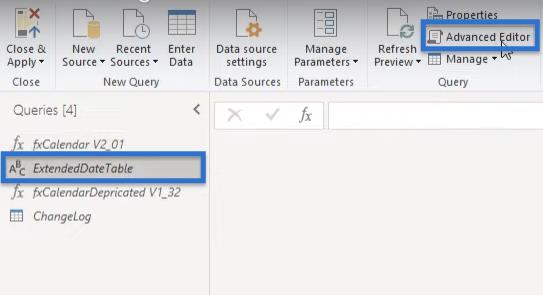 Introduktion av Power Query Extended Date Table V2