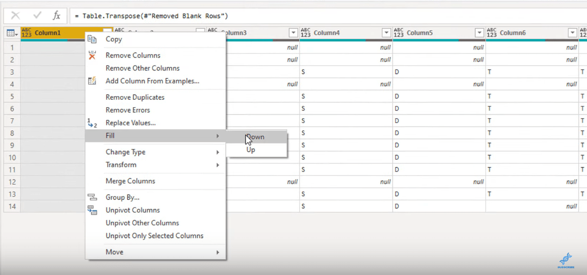 Förvandla kalendertypslayout till tabellformat i LuckyTemplates med hjälp av frågeredigeraren