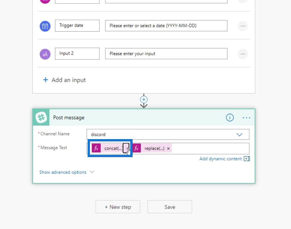 Microsoft Flow String Functions: Concat ja Replace