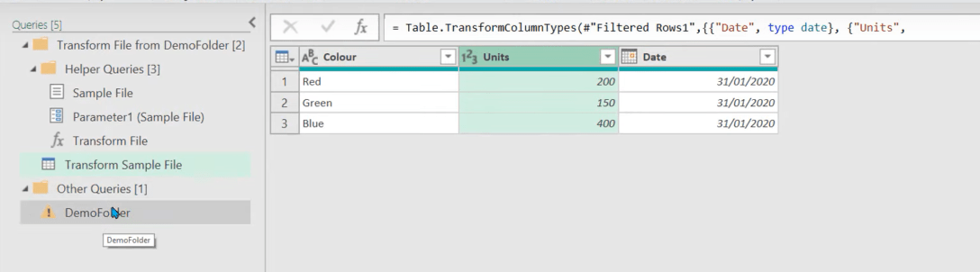 Power Query: Kombiner filer fra flere mapper