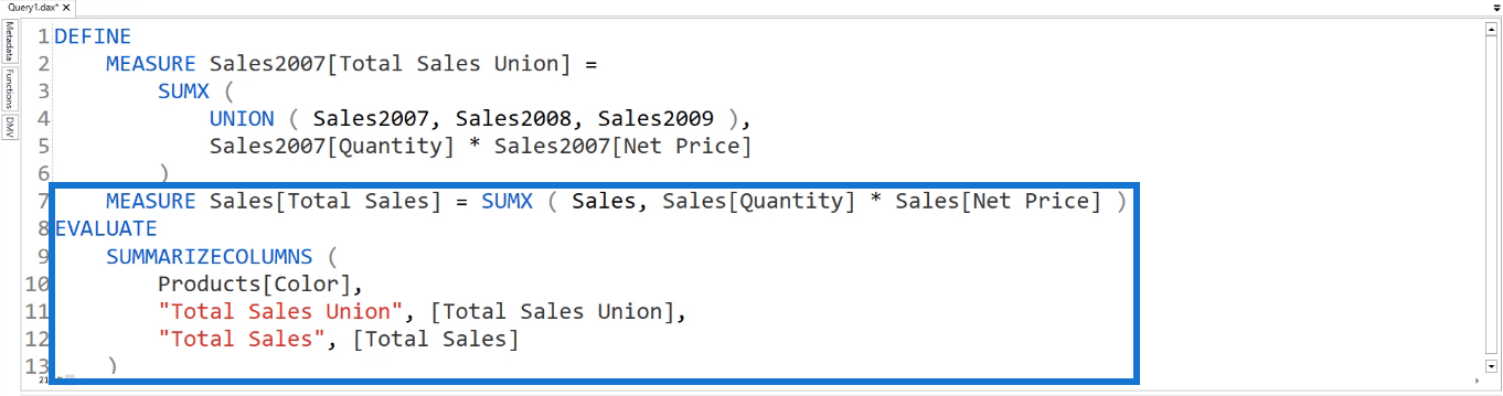 Funkce UNION DAX versus Power Query