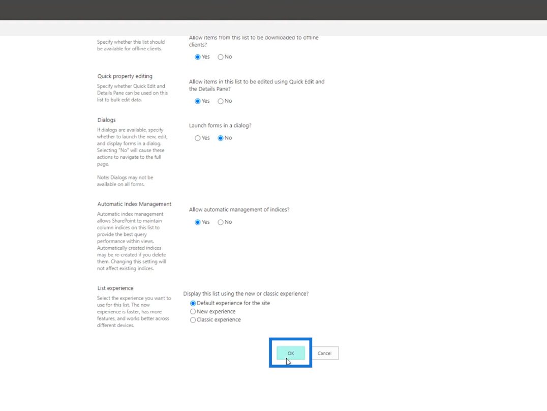 SharePoint listaelem: Egy- és több elem szerkesztése