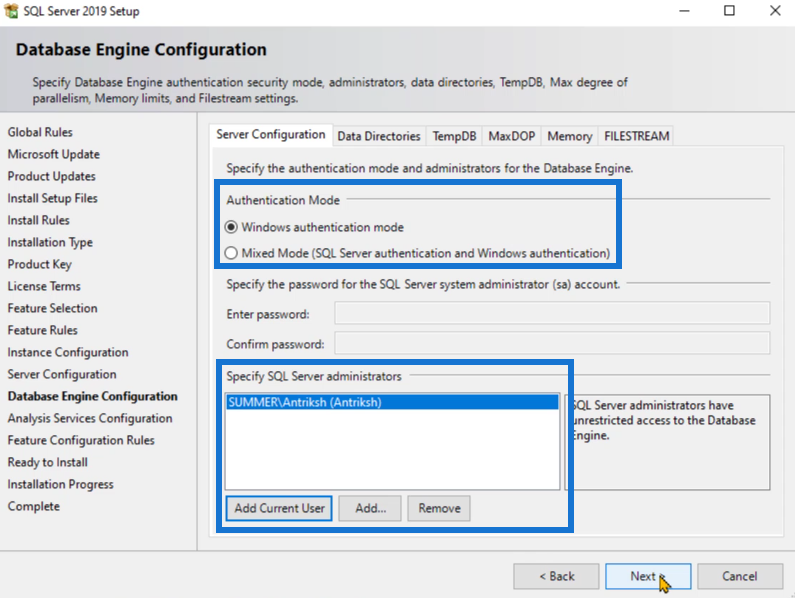 Sådan installeres SQL Server til LuckyTemplates