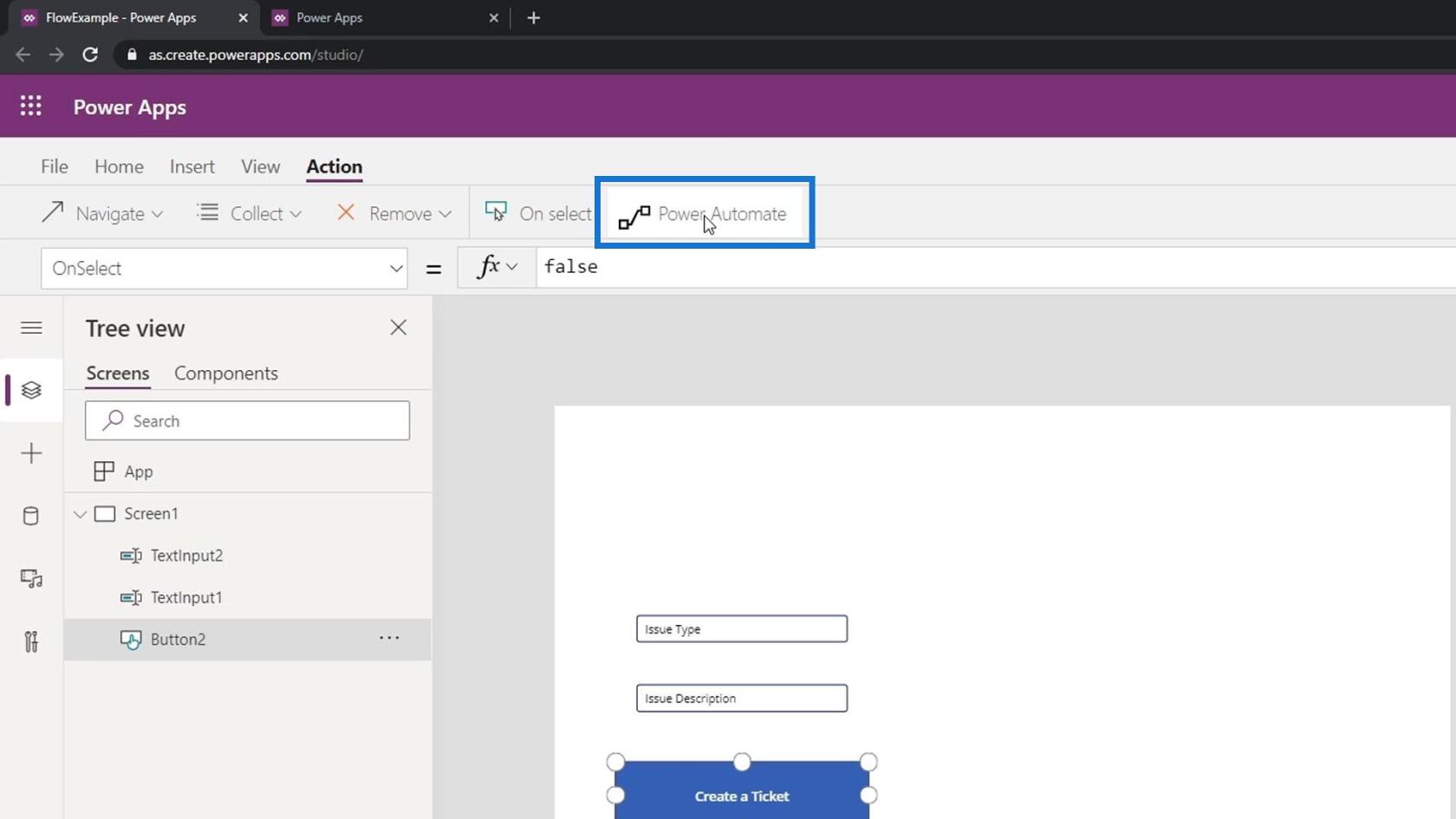 PowerApps-integration i Microsoft Power Automate